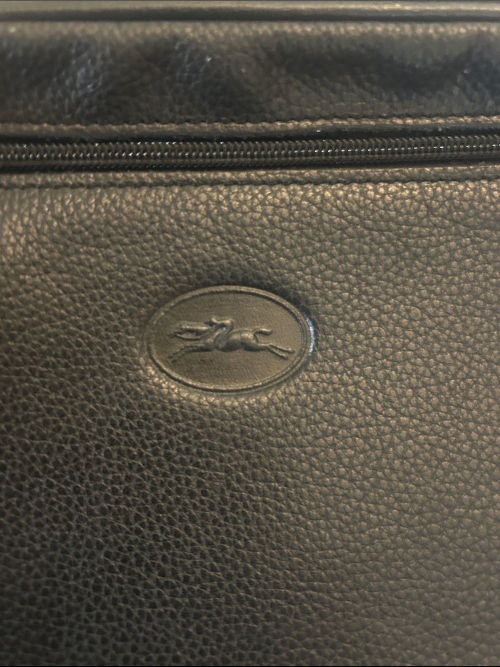 Vintage Longchamp black leather Le Foulonne 80’s-90’s clutch bag - Picture 2 of 11